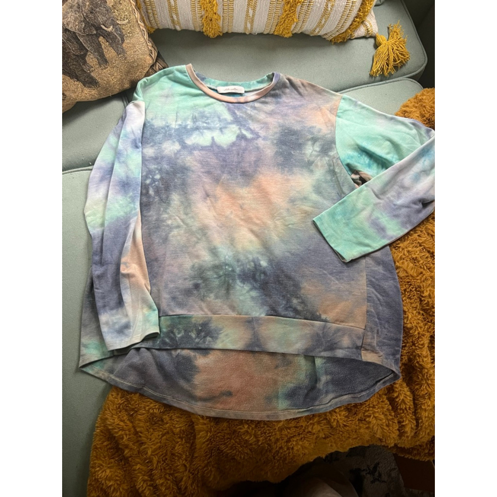 Women's White Willow Tie-Dye Long Sleeve Tee (Large)